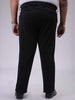 Men's Plus Size Black Regular Fit Solid Chinos