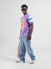 Men's Navy Baggy Solid Mid-Rise Cargo Jeans