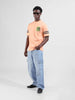 Men's Blue Baggy Solid Mid-Rise Cargo Jeans