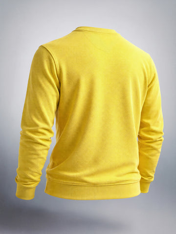 Men's Antique Moss Regular Fit Solid Casual Sweat Shirt
