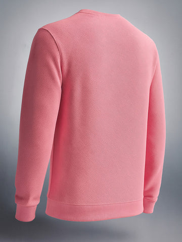 Men's Strawberry Ice Regular Fit Textured Casual Sweat Shirt