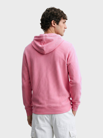 Men's Pink Regular Fit Solid Casual Sweatshirts