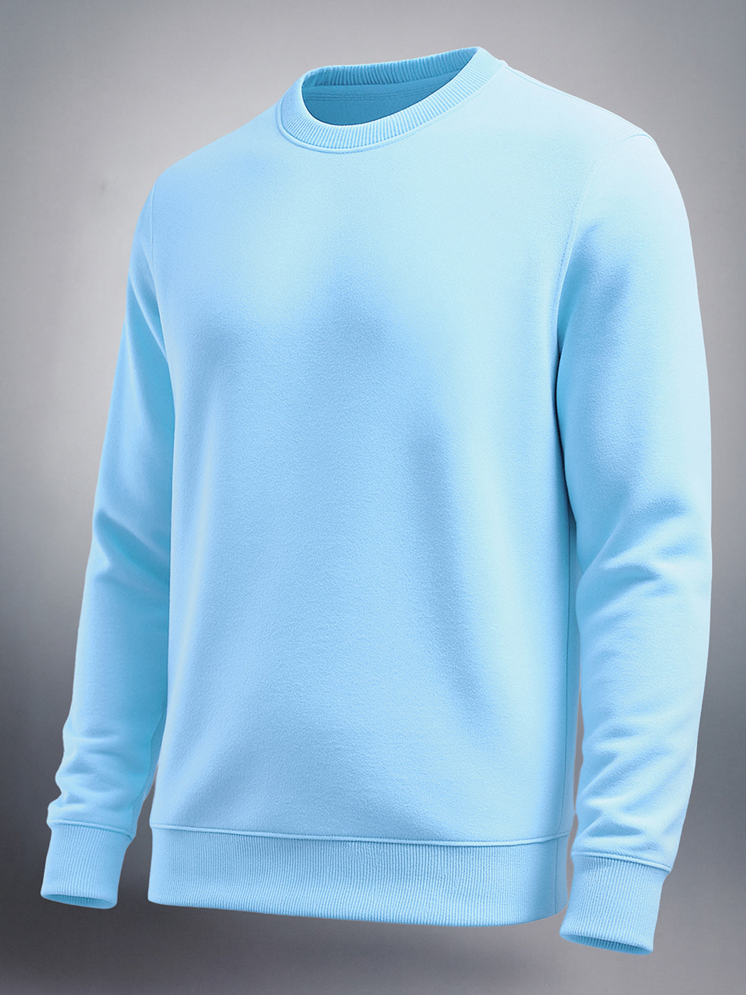 Men's Blue Regular Fit Solid Casual Sweatshirt