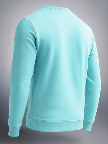 Men's Green Regular Fit Solid Casual Sweatshirt