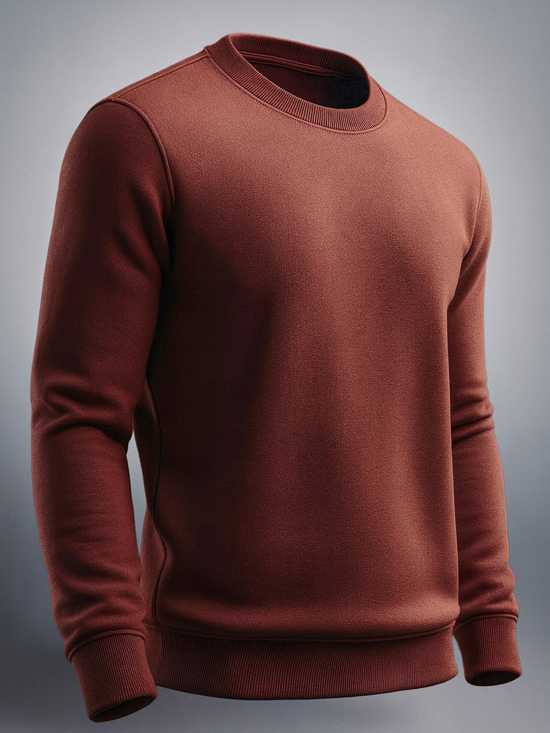 Men's Khaki Regular Fit Solid Casual Sweatshirt