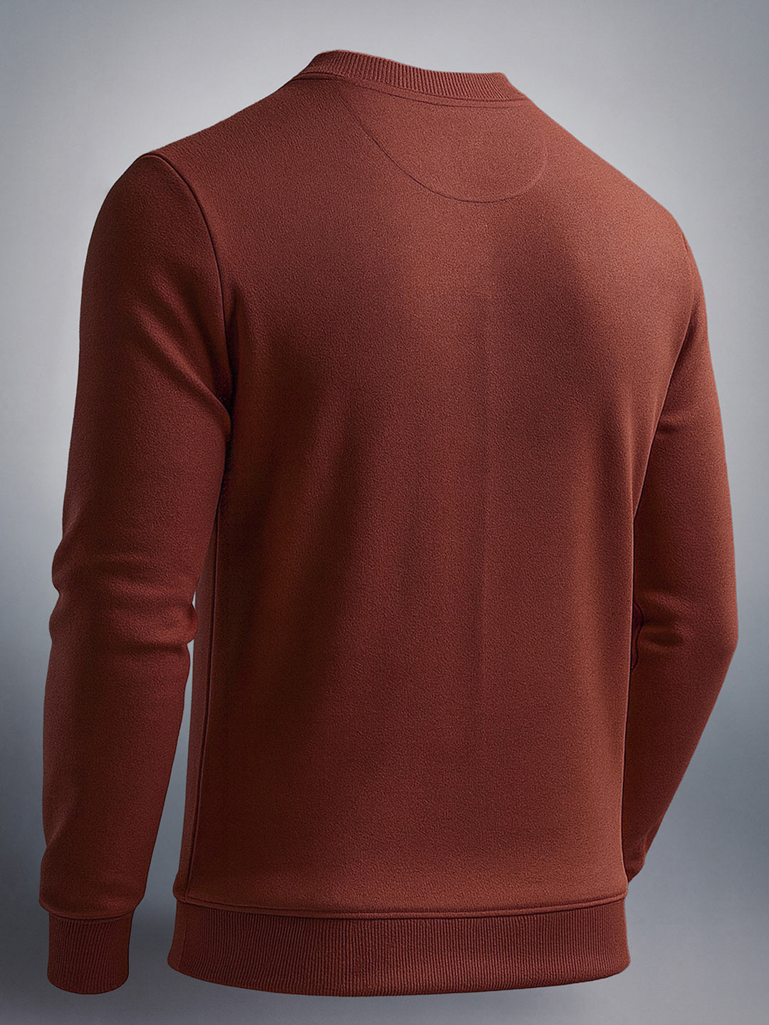 Men's Khaki Regular Fit Solid Casual Sweatshirt