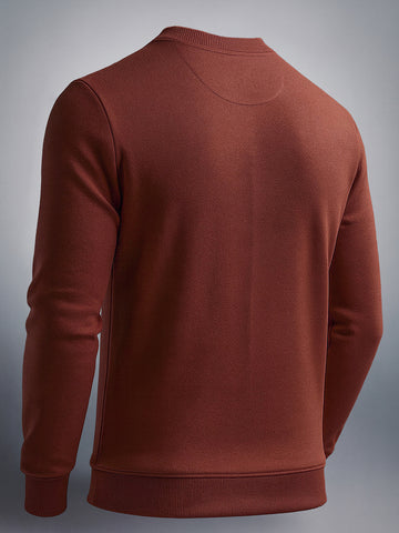 Men's Khaki Regular Fit Solid Casual Sweatshirt