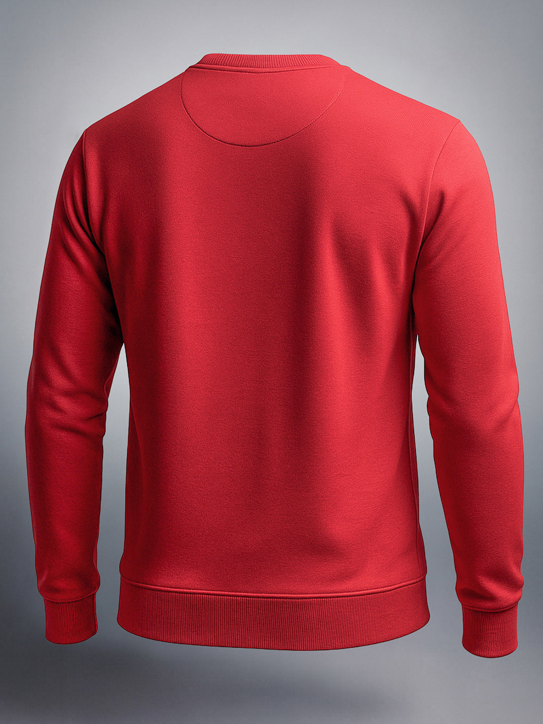Men's Red Regular Fit Solid Casual Sweatshirt
