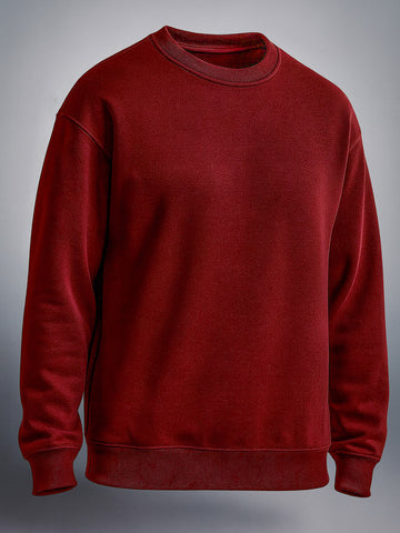 Men's Brown Oversized Fit Solid Casual Sweatshirt