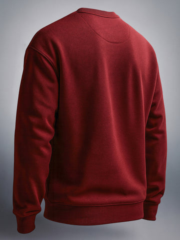 Men's Brown Oversized Fit Solid Casual Sweatshirt