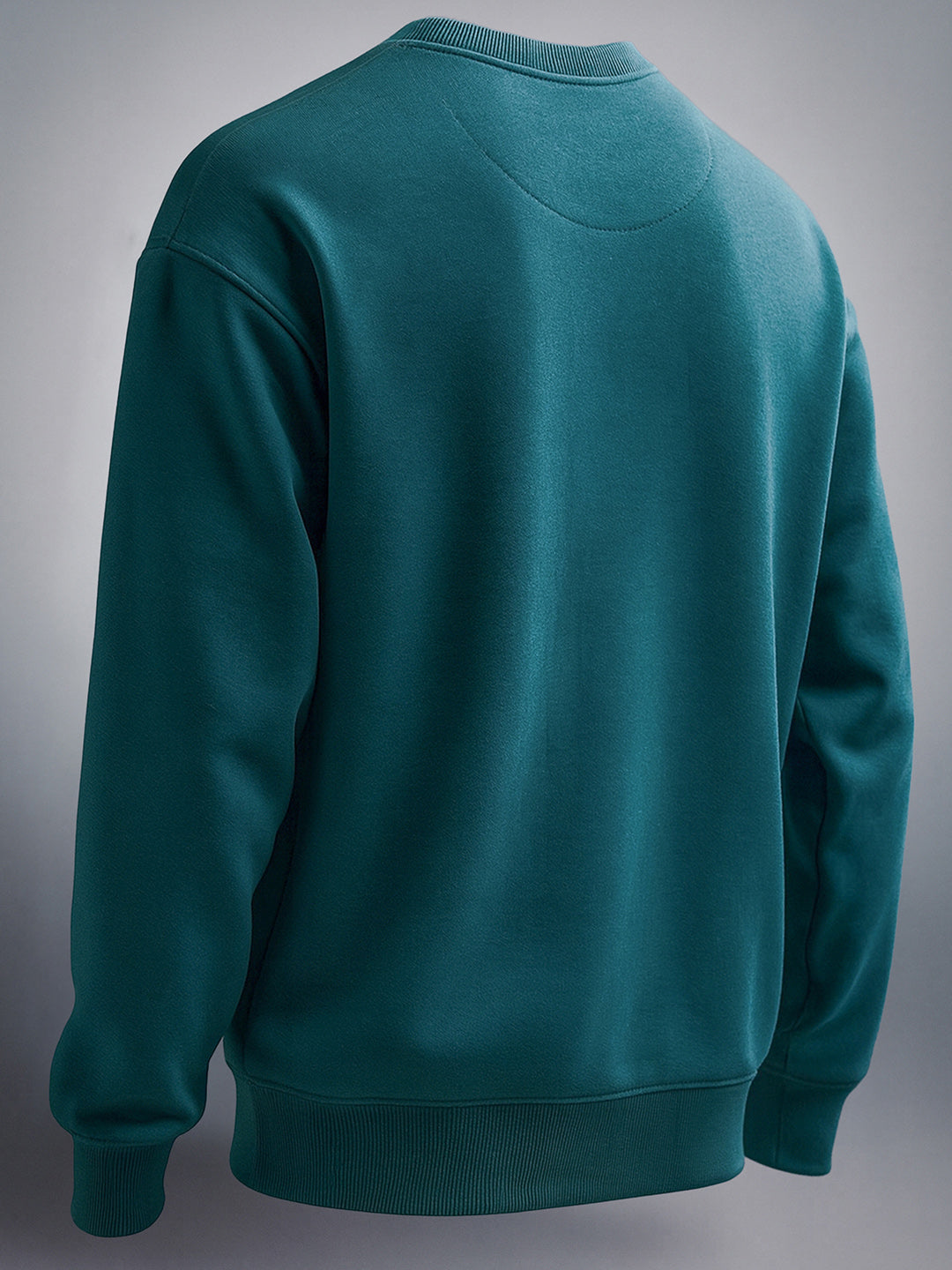 Men's Green Oversized Fit Solid Casual Sweatshirt