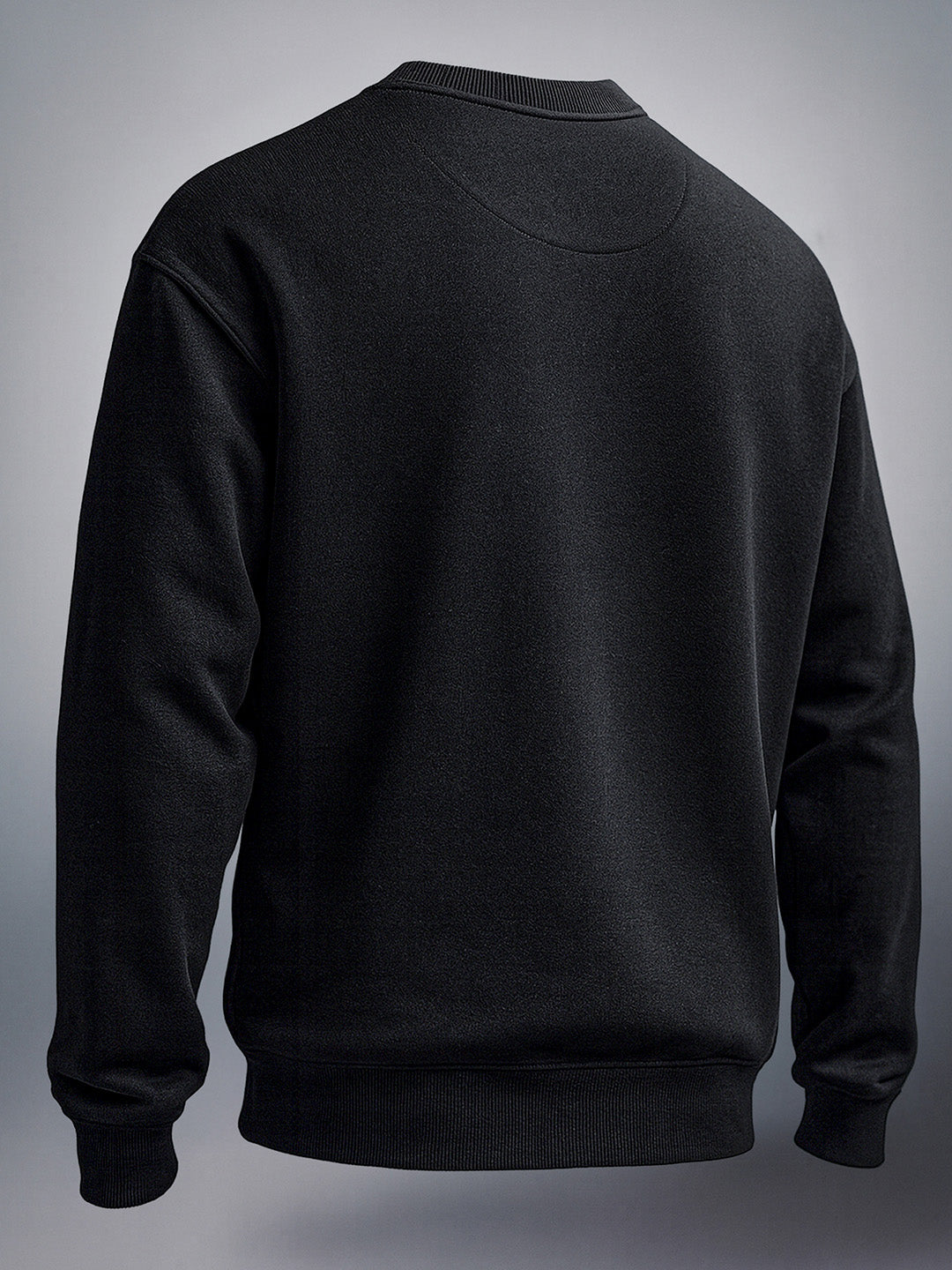 Men's Black Oversized Fit Solid Casual Sweatshirt