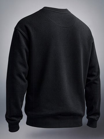 Men's Black Oversized Fit Solid Casual Sweatshirt