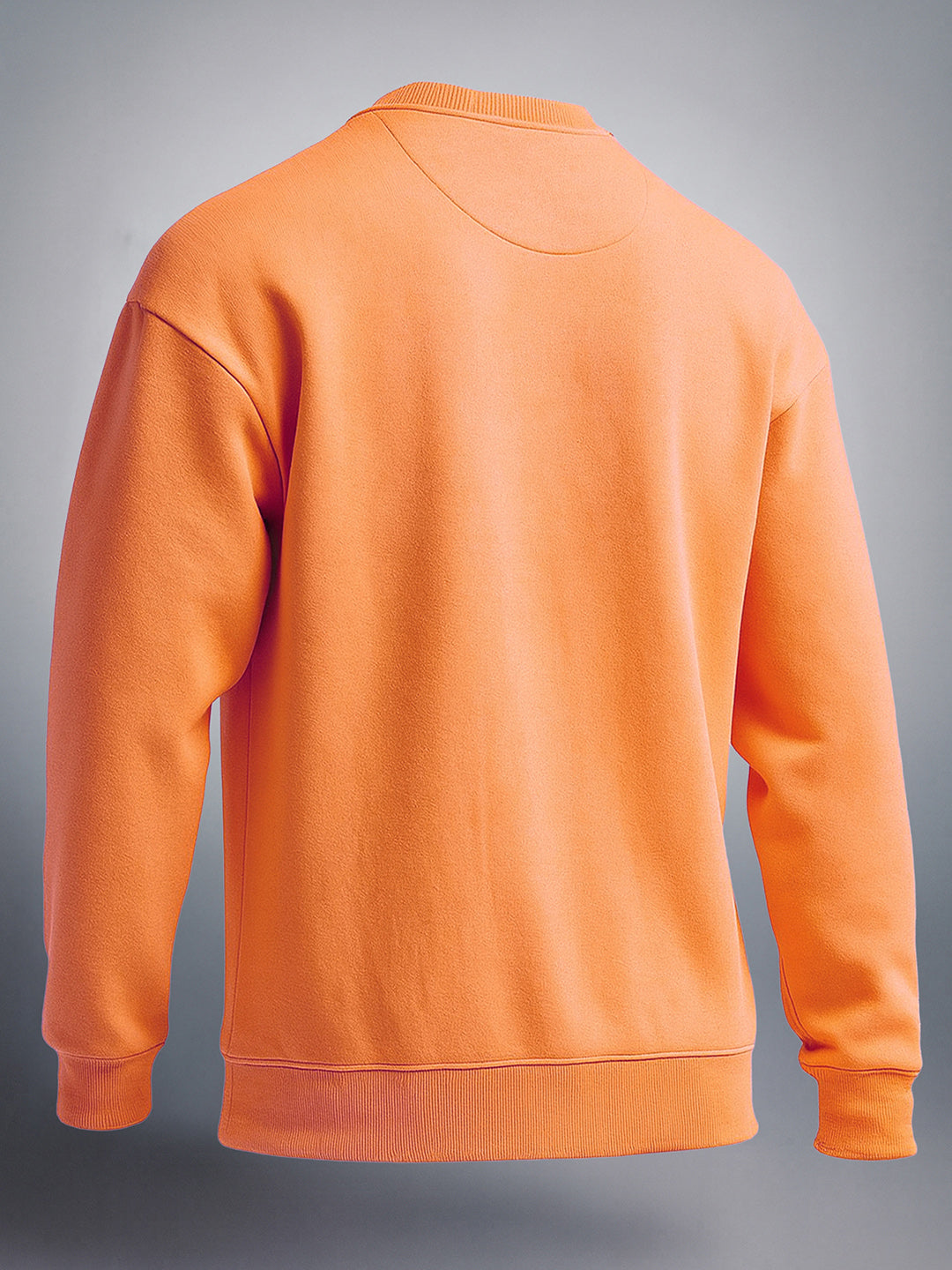 Men's Orange Oversized Fit Solid Casual Sweatshirt