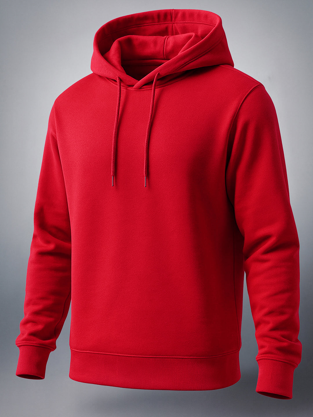 Men's Red Regular Fit Solid Casual Sweatshirt