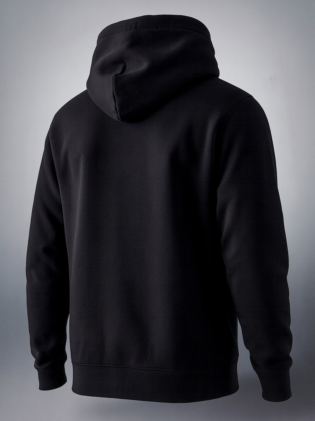 Men's Black Regular Fit Solid Casual Sweatshirt