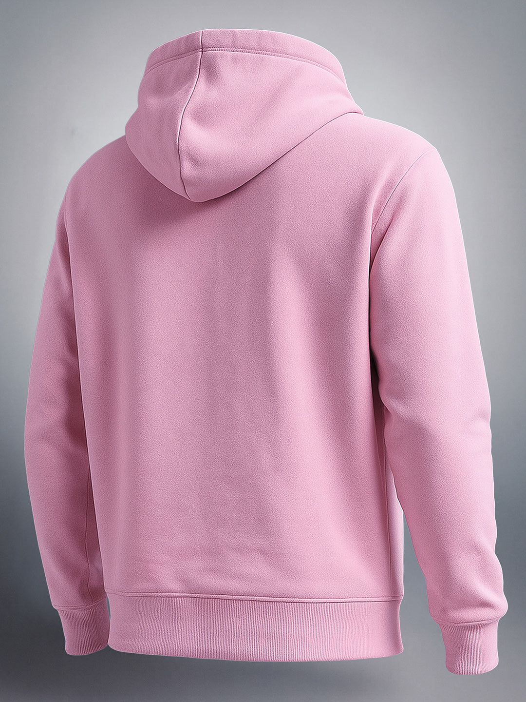 Men's Pink Regular Fit Solid Casual Sweatshirt
