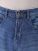 Men's Blue Loose Tapered Distressed Mid-Rise Jeans