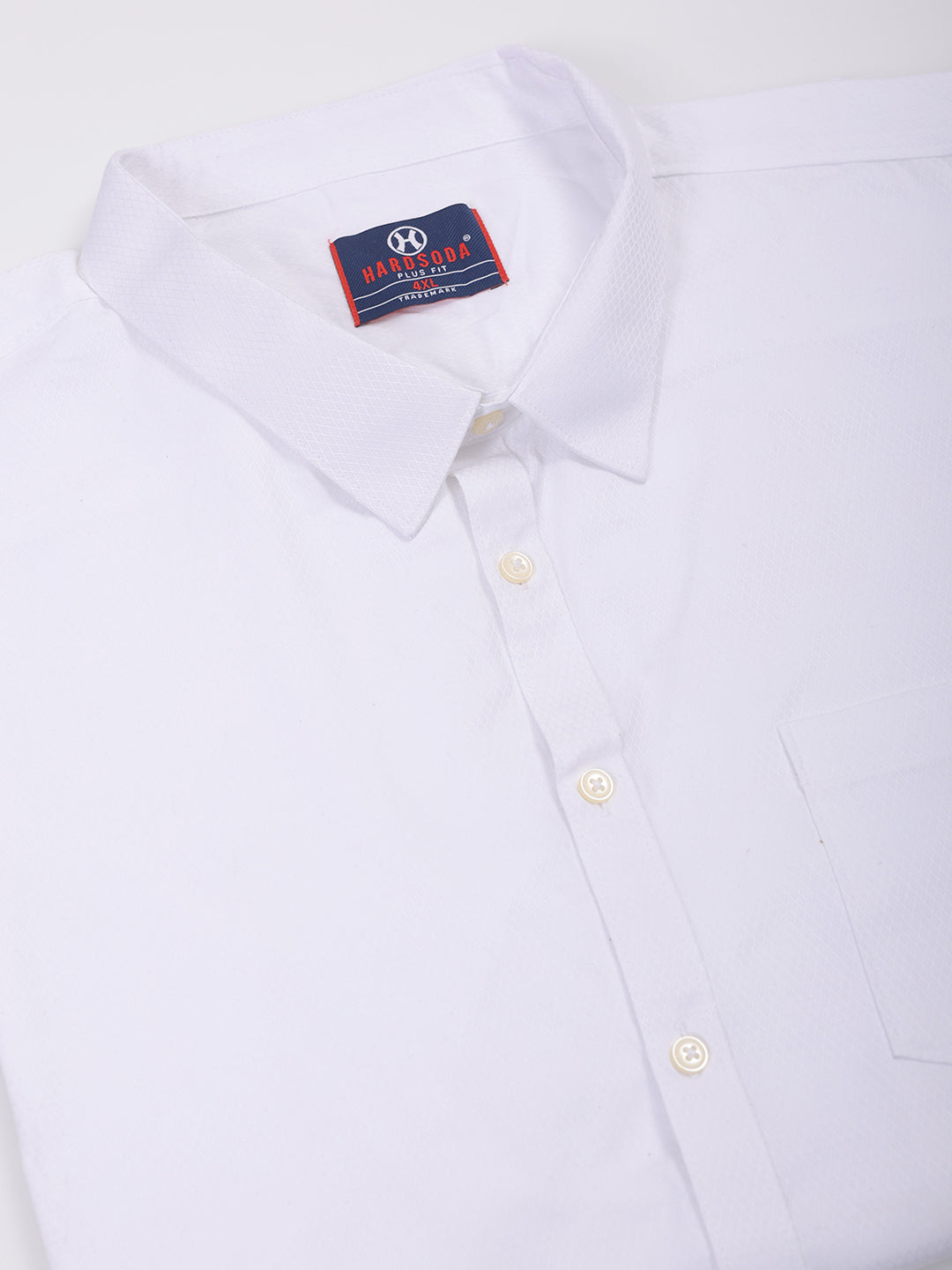 Men's Plus Size White Regular Fit Solid Formal Shirt