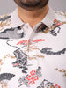 Men's Beige Regular Fit Printed Polo Plus Size T-shirt