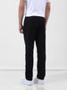 Men's Black Straight Fit Textured Casual Trouser