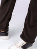 Men's Brown Straight Fit Textured Mid-Rise Trousers