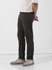 Men's Dark Olive Straight Fit Textured Casual Trouser