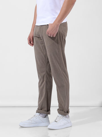 Men Straight Fit Grey Trousers