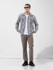 Men Straight Fit Grey Trousers