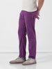 Men Straight Fit Purple Trousers