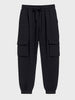 Men's Black Loose Fit Solid Utility Joggers
