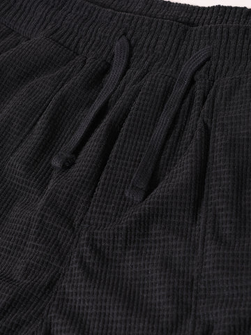 Men's Black Loose Fit Solid Utility Joggers