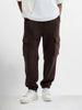 Men's Brown Loose Fit Solid Utility Joggers