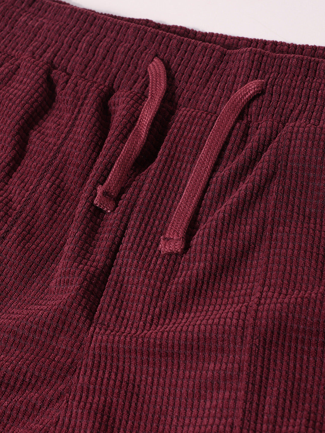 Men's Maroon Loose Fit Solid Utility Joggers