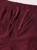 Men's Maroon Loose Fit Solid Utility Joggers