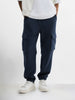 Men's Blue Loose Fit Solid Utility Joggers