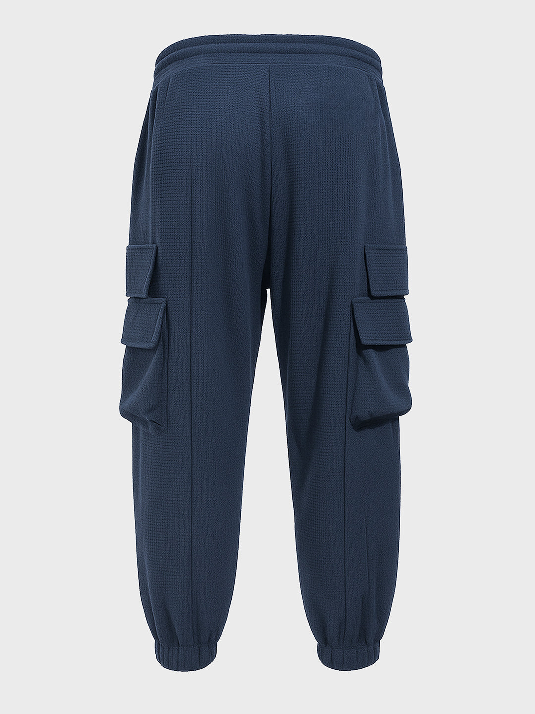 Men's Blue Loose Fit Solid Utility Joggers