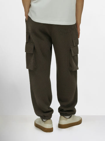 Men's Olive Loose Fit Solid Utility Joggers