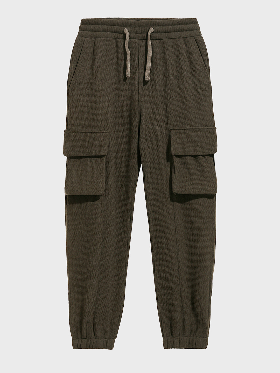Men's Olive Loose Fit Solid Utility Joggers