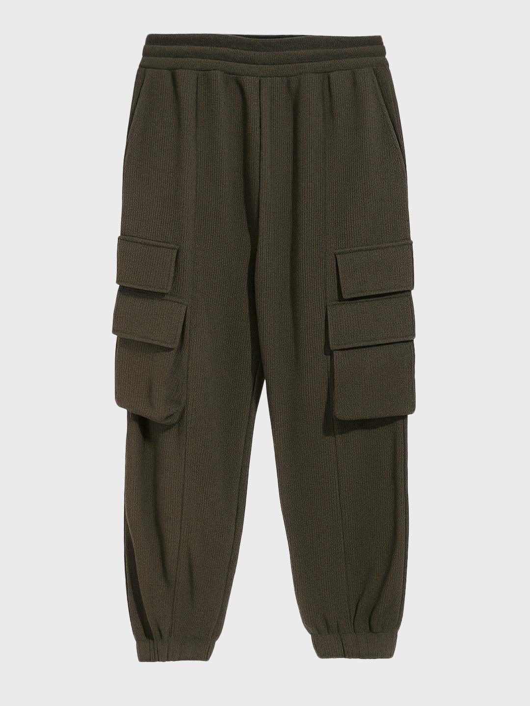 Men's Olive Loose Fit Solid Utility Joggers