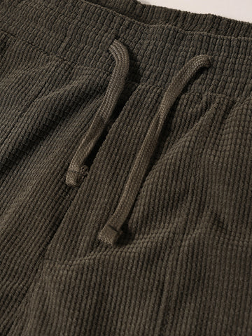 Men's Olive Loose Fit Solid Utility Joggers