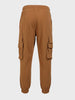 Men's Khaki Loose Fit Solid Utility Joggers