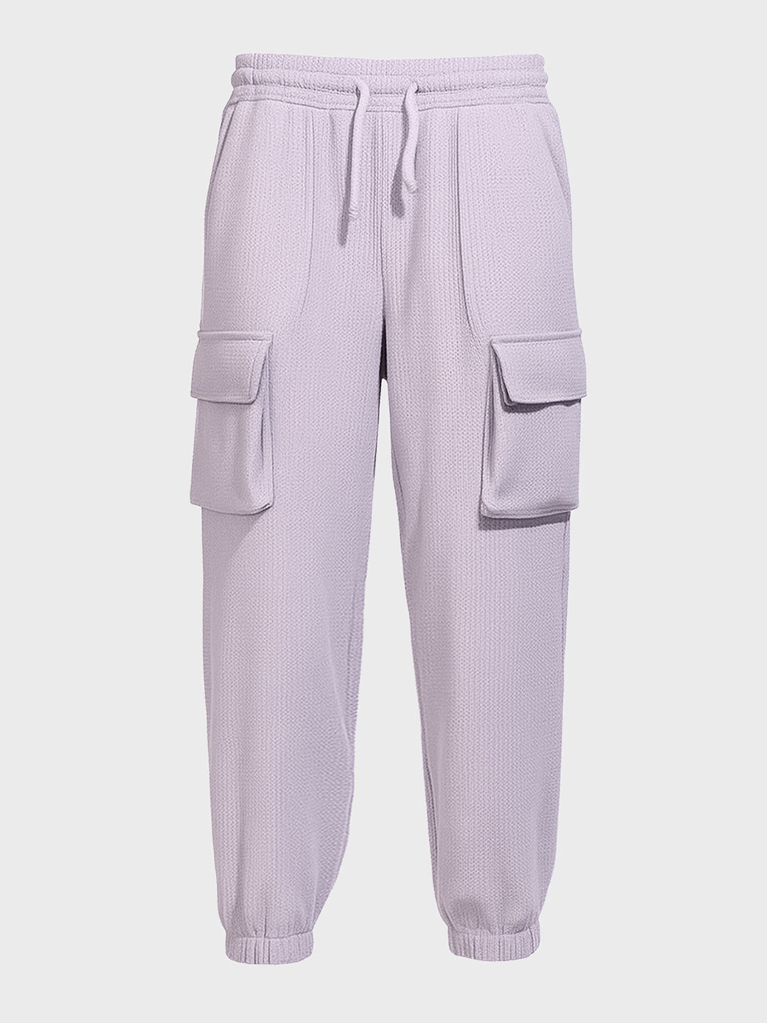 Men's Purple Loose Fit Solid Utility Joggers