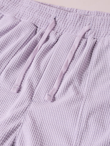 Men's Purple Loose Fit Solid Utility Joggers