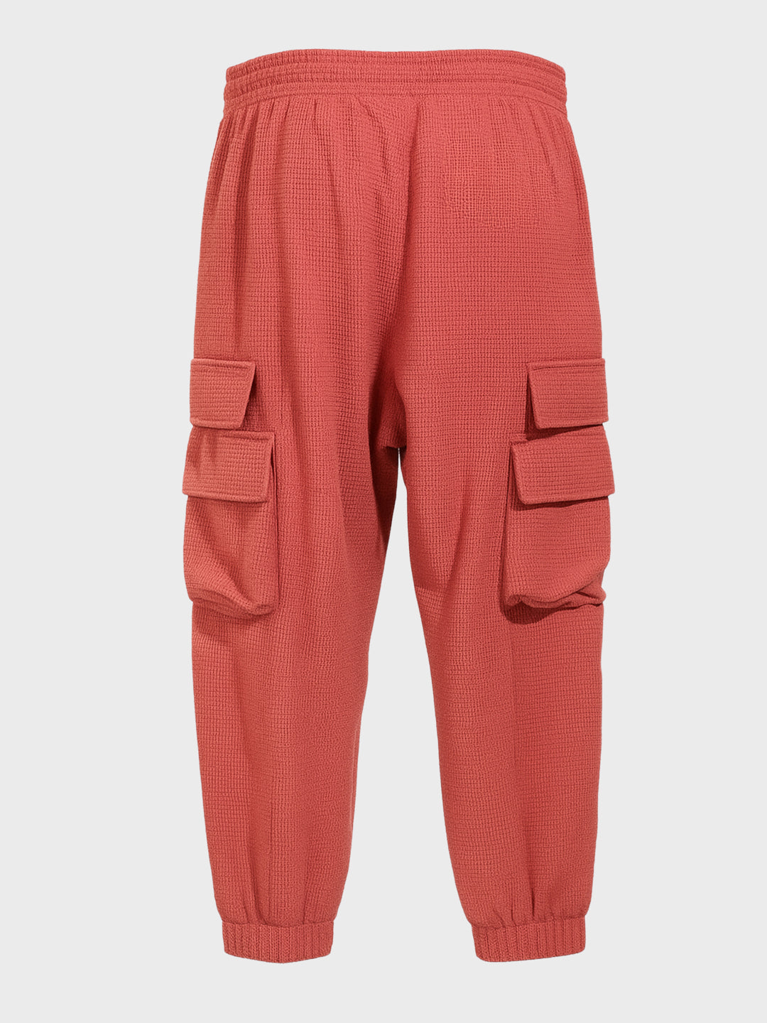 Men's Red Loose Fit Solid Utility Joggers