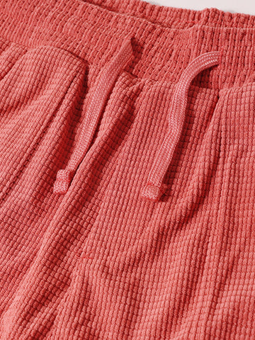 Men's Red Loose Fit Solid Utility Joggers