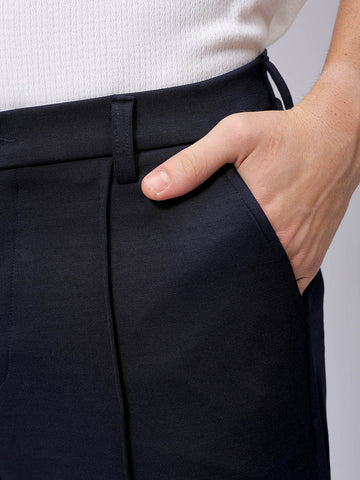 Men's Midnight Navy Bootcut Fit Solid Korean Street Trouser