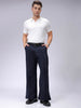 Men's Midnight Navy Bootcut Fit Solid Korean Street Trouser