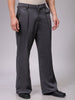 Men's Dark Grey Bootcut Fit Solid Korean Street Trouser