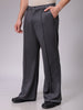 Men's Dark Grey Bootcut Fit Solid Korean Street Trouser